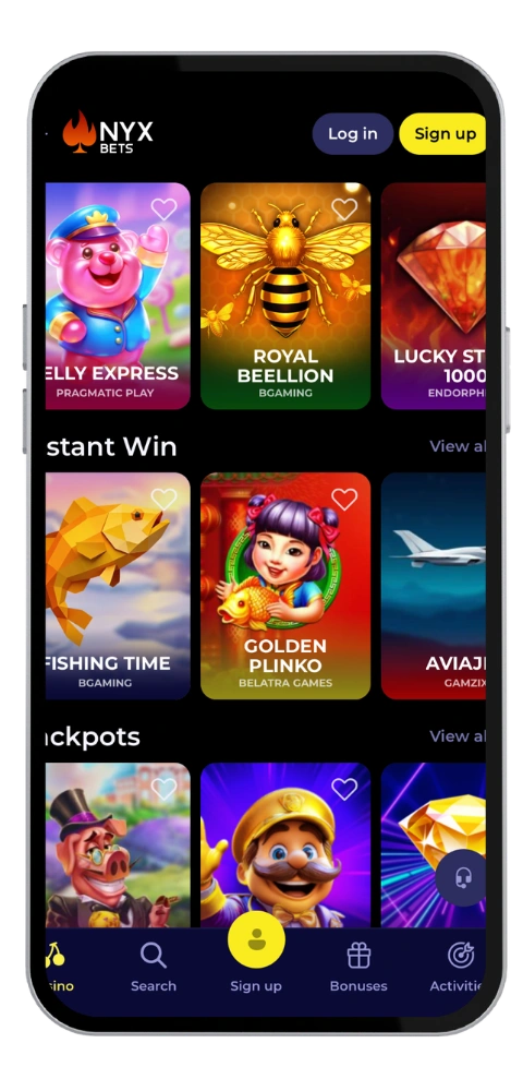 Nyx bets application